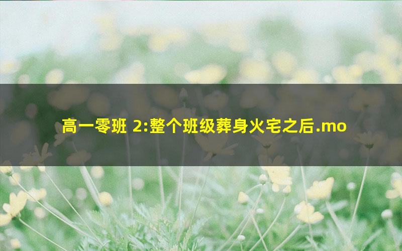 高一零班 2:整个班级葬身火宅之后.mobi